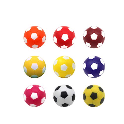 NUOBESTY 9 Pack 36mm Tabletop Soccer Balls Plastic Mini Replacement Footballs for Foosball