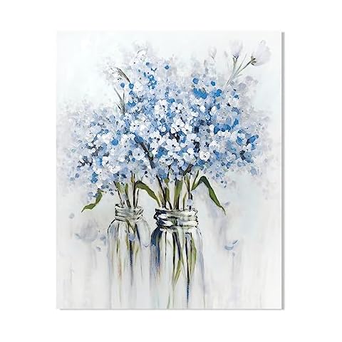YPY Blue Flower Canvas Art Cover