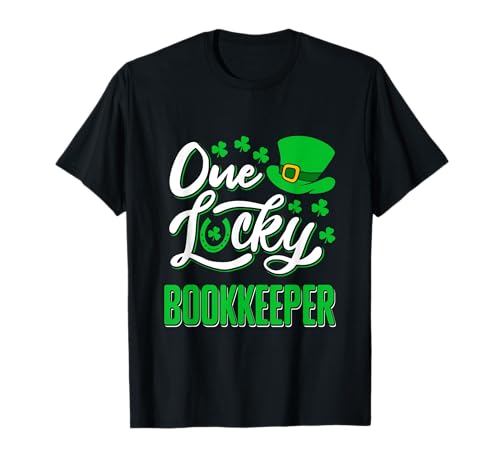 One Lucky Bookkeeper Funny Daying St Patrick's Day Graphic Maglietta