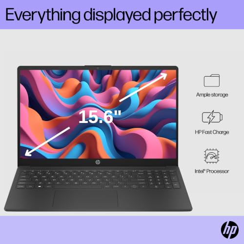 Image of HP 15.6 inch Laptop, 16GB RAM, 640GB Storage, Intel Processor, No Mouse | 512GB External and 128GB SSD, Long Battery Life, Lightweight, Microsoft 365, Windows 11 for Students & Office, Black