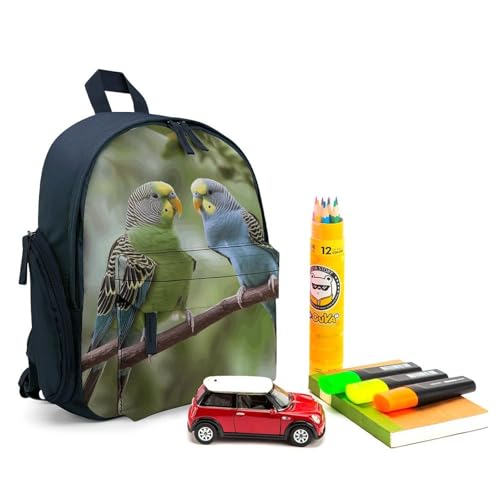 Blue And Green Parakeets Backpack Large Capacity Casual Daypack Lightweight Laptop Backpack Blue-style3