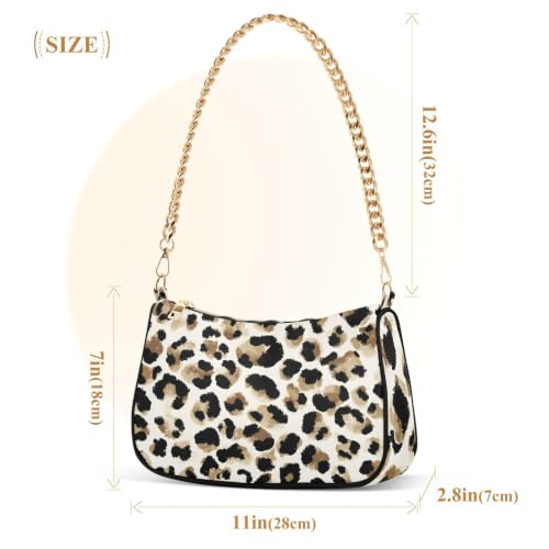 Image of Shoulder Bags for Women Animal Zebra Leopard Cheetah Tiger Print Hobo Tote Handbag Small Clutch Purse with Zipper Closure