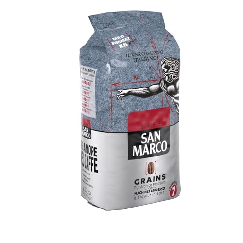 Café en Grains Intensité 7 SAN MARCO - le paquet de 1Kg Lot De...