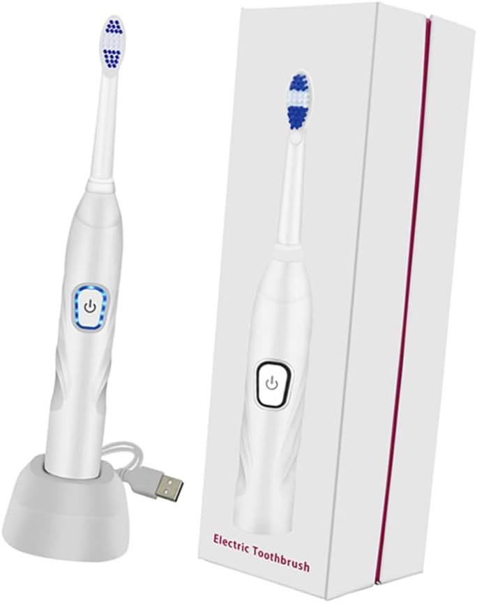 minkissy 1set USB Charging Electric Toothbrush for Boys and Girls Function Modes Auto Timer Deep Clean Design for Boys and Girls White