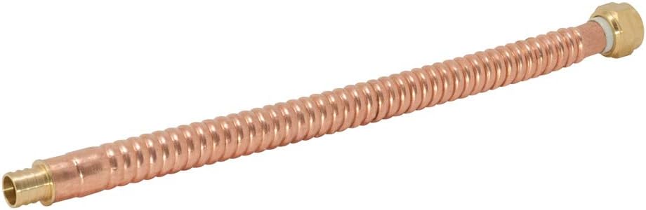 0437118 Stainless Steel Corrugated Water Heater Connector, 3/4" FIP x 3/4" FIP, 18" Length, Red and Blue