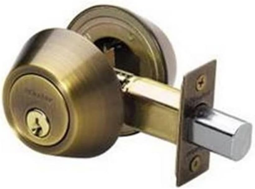 Master Lock DSO0705 Keyed Deadbolt, Antique Brass