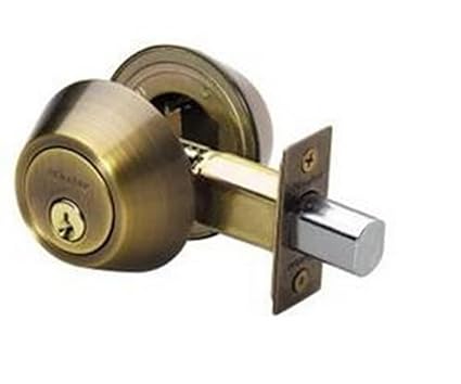 Master Lock DSO0705 Double Cylinder Deadbolt with SilvaBond Antimicrobial Finish, Antique Brass