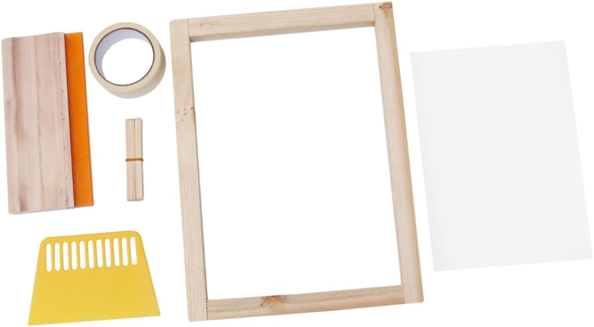 Tofficu Innovative DIY Printing Tools Silk Screen Kit Frame Inkjet Transparency Film Mask Tape