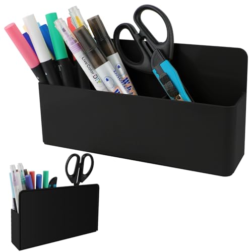 KITANIS Magnetic Pen Holder,3 Compartments Magnetic Dry Erase Marker Holder,Extra Strong Magnet Storage Marker Pen Pencil Organizer for Refrigerator,Whiteboard,Locker Accessories(Long Style)