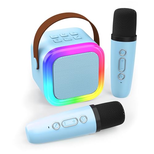 Microfono karaoke wireless per bambini con altoparlante portatile e luci LED colorate e danzanti • Bambini World