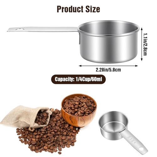 60 ml taza medidora x2 acero inoxidable plata miniatura 2