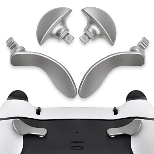 Image of eXtremeRate Back Paddles for PS5 Edge Controller, Metallic Silver Replacement Interchangeable 4PCS Metal Back Buttons for PS5 Edge Controller - Controller NOT Included
