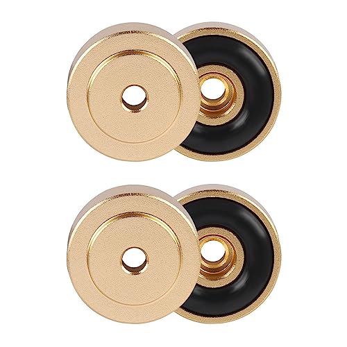 NATEFEMIN 20mm x 8mm Aluminium Speaker Feet Isolation with Rubber Ring, Amplifier Shock Absorber Non-Slip Floor Protector for Hi-fi Equipments, 4Pcs