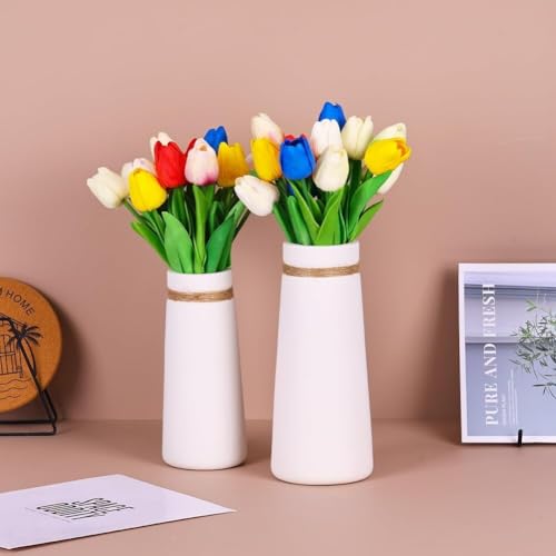 Vase de cylindre mat blanc pour sublimer vos bouquets de fleurs