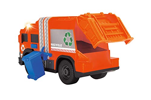 Dickie Toys 203306001 Recycle Truck, Müllauto, Müllabfuhrwagen, Müllfahrzeug, Müllwagen, Spielzeugauto, Abfallbehälter fährt auf und ab… – Ansicht 5