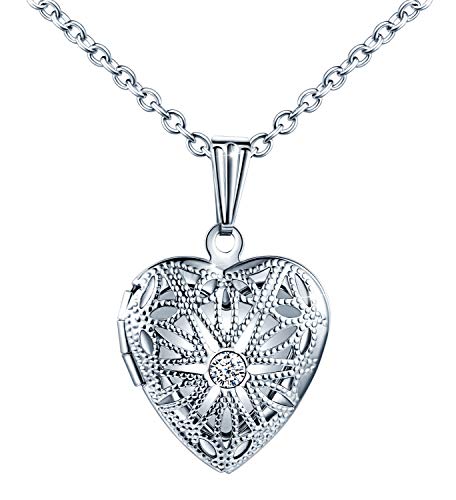 MicLee-Collares Foto para Mujer Chica Colgante Corazon Hueco con ...