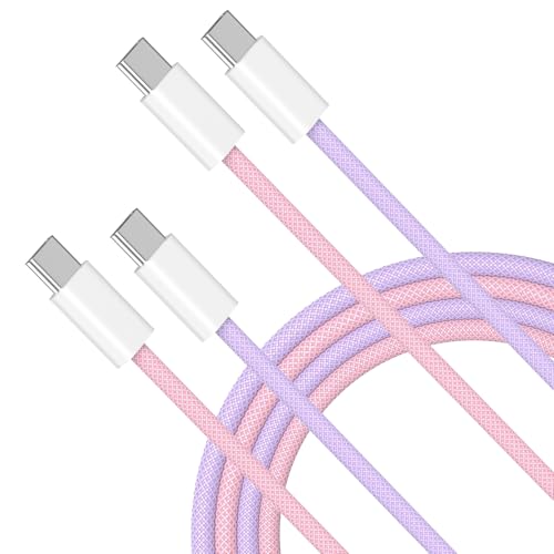 USB C to USB C Cable, 2 Pack 6FT iPhone 17 16 Charger Cord, 60W Nylon Braided Type C Charger Fast Charging Cable Compatible for iPhone 17/17 Pro/17 Pro Max/Air/16/16 Pro/16 Pro Max/15/15 Pro Max