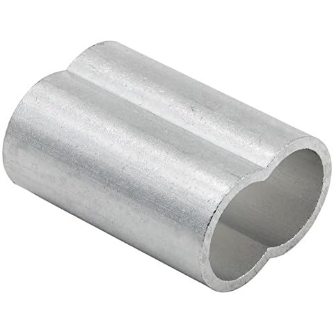 Swage Right Thin Wall Aluminum Swage Sleeves Clip & Ferrules (1/4") - Oval Duplex Fiber Rope Cable Crimping Loop Fittings (Pack of 100) Cover