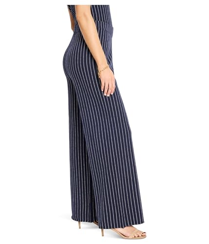 NIC+ZOE Women's Petite 30" Destination Stripe Wide-Leg Knit Pants2