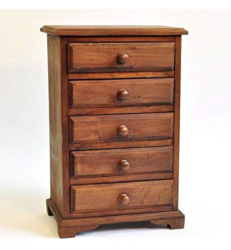 Shilpi Handicrafts Made in Sheesham Wood Console Bed Table 5 Drawer Side Storage Cabinet Standard Size-image-25