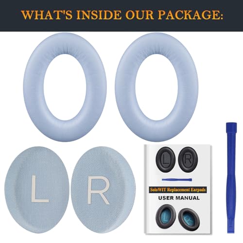 Image of SOULWIT Earpads for Bose (QC45 /QC SE /QC Wireless) - Moonstone Blue | for (QuietComfort 45 /Quiet Comfort SE /Quiet Comfort Wireless) Over-Ear Headphones