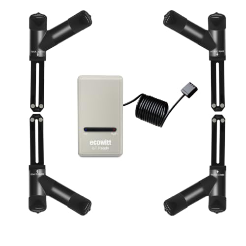 ECOWITT Paquete de 4 Unidades WH52 + Gateway GW1200, Sensor de Humedad del Suelo 3 en 1 de 16 Canales + Sensor de conductividad eléctrica del Suelo + medidor de Temperatura