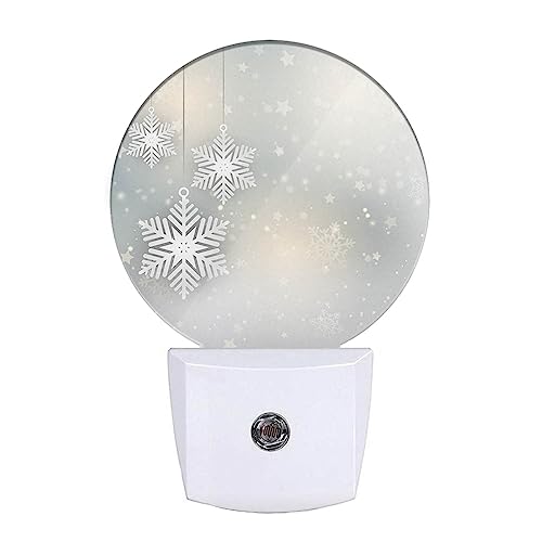 Image of EKOBLA Snowflake Night Light, Christmas Star and Winter Pattern Night Lights Plug Into Wall, 0.5W Sleep Friendly for Xmas Gift