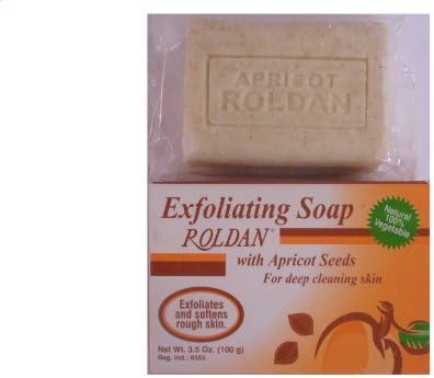 ROLDAN Exfoliating Soap with Apricot Seeds for Deep Cleaning Skin 3.5oz by Roldan