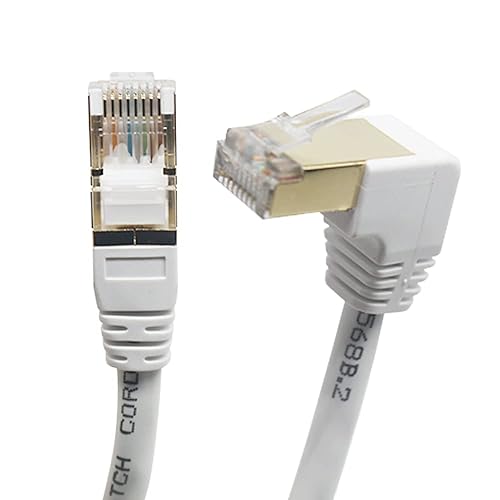 Miniatura 2 de Cable Ethernet Cat6 de 90 grados en ángulo recto hacia abajo, cable Ethernet de ángulo recto Cat 6 para PC, router, módem, impresora, caja de TV,