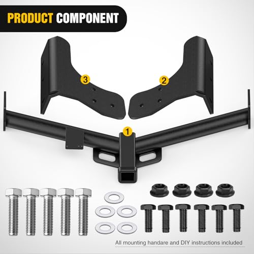 Image of Nilight Class 3 Trailer Hitch 2 Inch Receiver Tow Hitch Compatible with 2006-2018 Toyota RAV4 Black Powder Coated