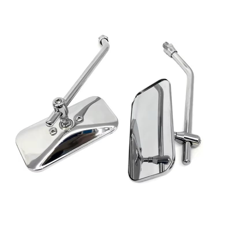 Retrovisores rectangulares de manillar para moto cruiser con cristal convexo