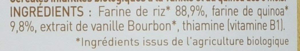 Babybio - Céréales Vanille avec riz, blé, avoine, seigle, quinoa, Bio 220 g - 6+ Mois - BIO