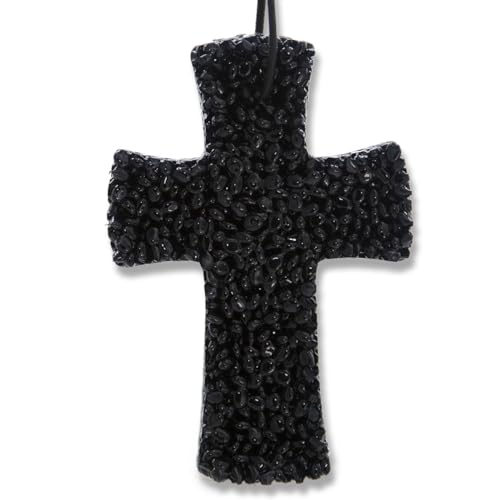 Mahogany Teakwood, Lone Star Candles & More's Premium Strongly Scented Freshies, A Popular Masculine Fragrance Blend, Car & Air Freshener, USA Made in Texas, Black Cross 1-Pack