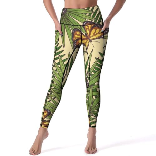 Pantalon de sport yoga taille haute legging fitness gym marron S