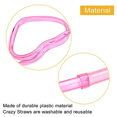 Set de 8 pitillos de plástico divertidos color rojo rosa miniatura 4