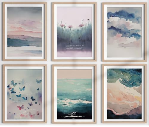 Mental Health Watercolor Wall Art - Inhale Exhale Poster