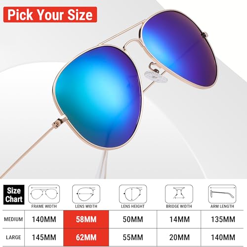 Image of Pro Acme Aviator Sunglasses for Men Women Classic Polarized UV400 Protection