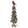 Mackenzie childs christmas cardinal tree with courtly check garland tabletop tree  urban country home decor
