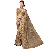 PANASH TRENDS Women’s Net Heavy Embroidery Saree Unstitched Blouse