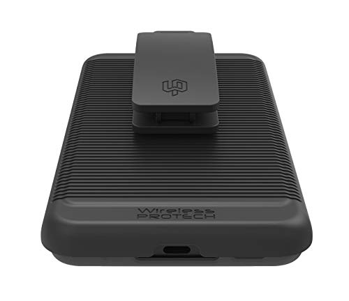 Wireless Protech Case With Clip Compatible With Samsung Galaxy Xcover Pro Phone Model Sm-G715. Heavy Duty Rotating Belt Clip Holster And Durable Flexible Protective Case Combo (Black) #TOP6