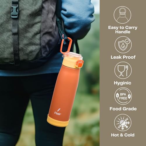 Image of FLAIR Sprint 750ml Vacuum Insulated Water Bottle - 304 Stainless Steel, Double Wall Thermos Flask, Leak-Proof, BPA-Free (Ivory)