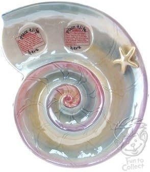 Heather Goldminc Blue Sky Clayworks Nautilus Shell Plate Candle Holder