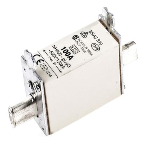 Fusible 3NA3 830 cartouche NH000 100A gG pour armoire électrique bt