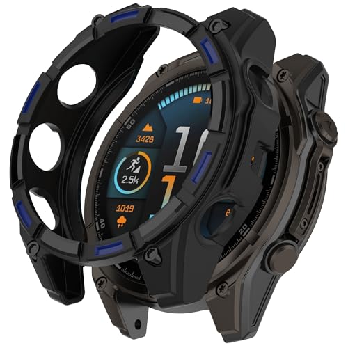 [RuenTech] Garmin(�K�[�~��)Tactix 8 AMOLED�J�o�[�A�t���L�V�u��TPU�X�N���[���ی�P�[�X �X�N���b�`�h�~�ی�J�o�[ Garmin Tactix 8 AMOLED 51mm/47mm�p �����ȒP �j�����p �y�� (��-��, 