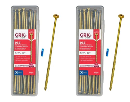 Image of GRK 12299 3 /8x12 Star Drive Washer Head Climatek Coated Steel RSS Rugged Structural Screws, 100 /Box