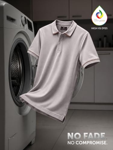Image of XYXX Men's Apex Mercerized Cotton Striped Collar Pique Polo T-Shirt