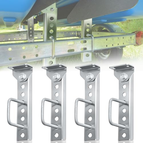 4 Pack 10/12/14 Boat Trailer Bunk Brackets Kit | Swivel Top