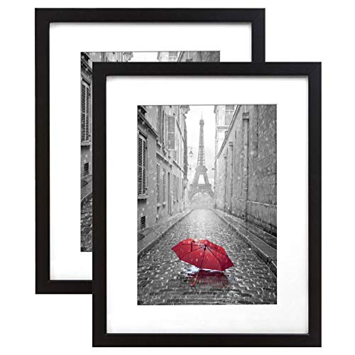 Americanflat 9x12 Picture Frame in Black - Displays 6x8 With Mat and 9x12 Without Mat - Composite Wo - //coolthings.us