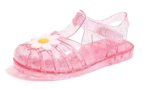 Image of GUGUYeah Jelly Sandals for Girls,Closed Toe Princess Costume Summer Dress Shoes Fisherman Gladiator Water Beach Flat Sandals for Toddler /Little Kid /Big Kid