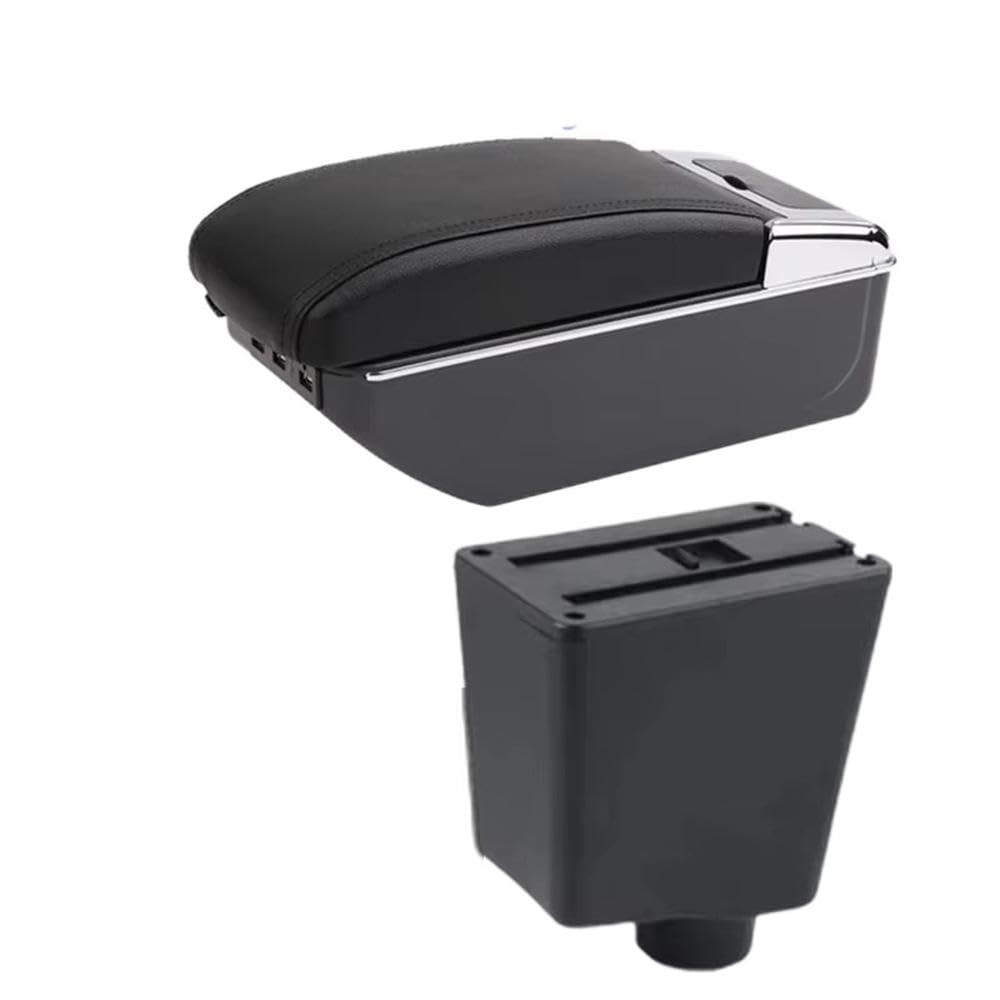 SXQPOCAR For Seat Ibiza III 2001-2008 For Ibiza 6j For Ibiza 6L Car Armrest Box Storage Box Replacement Parts(D black line 7USB)
